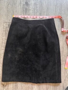 Vintage Black Suede Pencil Skirt